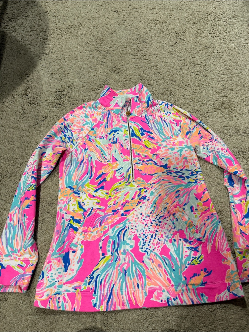 Lilly Pulitzer Pink Multicolor Long-Sleeve popover size S EUC